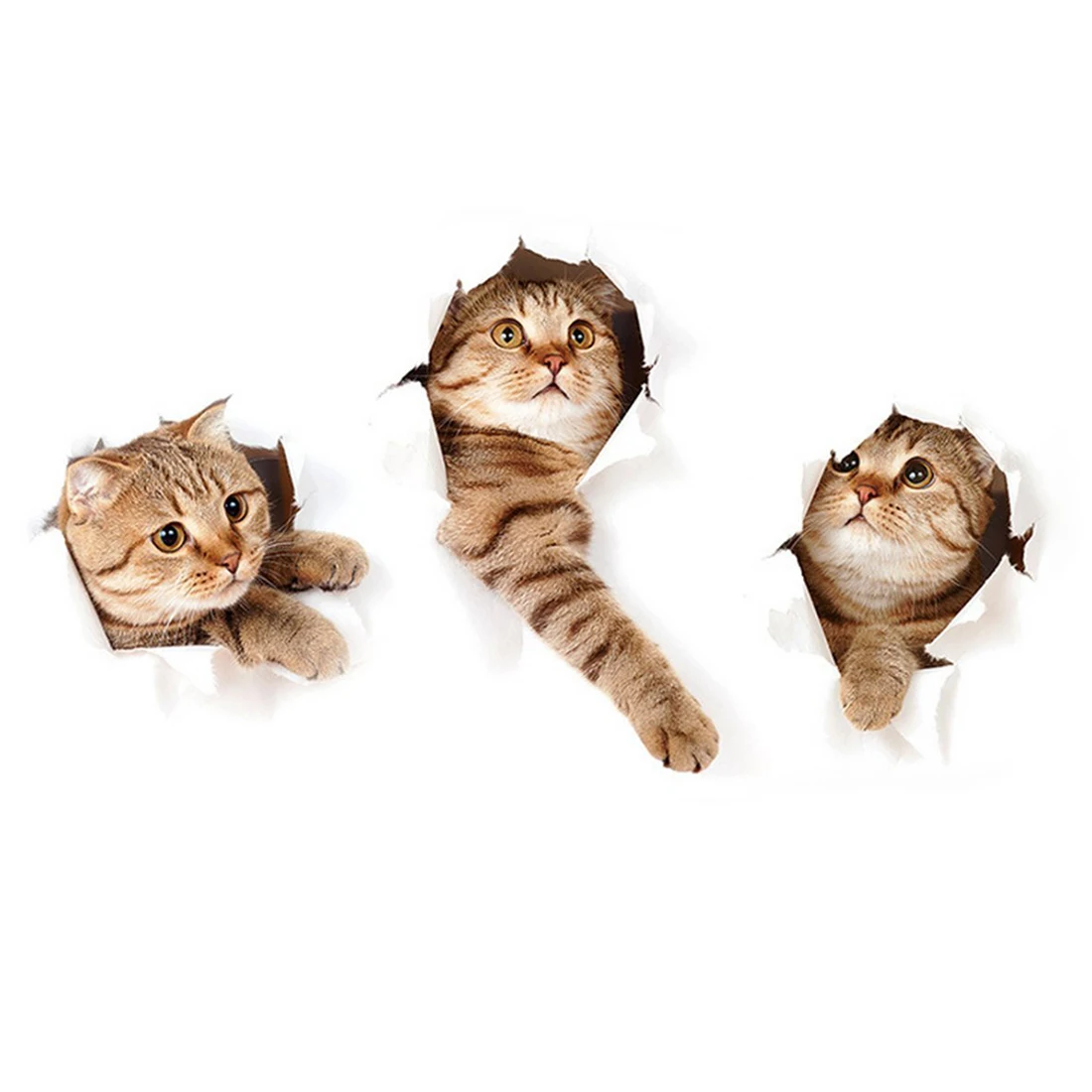 

3D Removable Large Cat Stickers Cartoon Funny Cat to Stick Safe Art