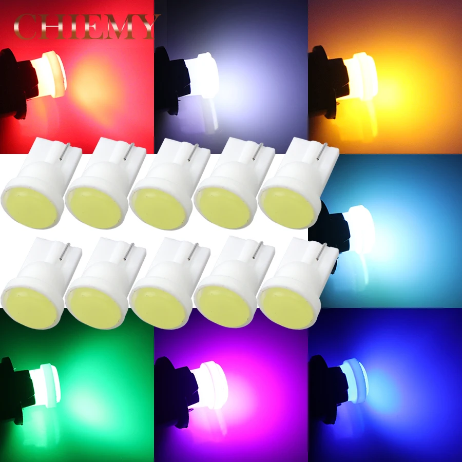 

10-Pack T10 W5W LED 194 168 501 White Red Yellow Blue Green Pink Lights Side Marker Door Lamp Light bulbs DC 12V Signal lamp