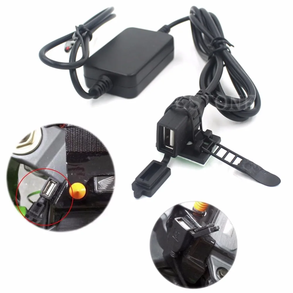 Автомобильный стиль USB Powerport 12V 2.1A двойное зарядное устройство для смартфона iPhone Android GPS для мотоцикла