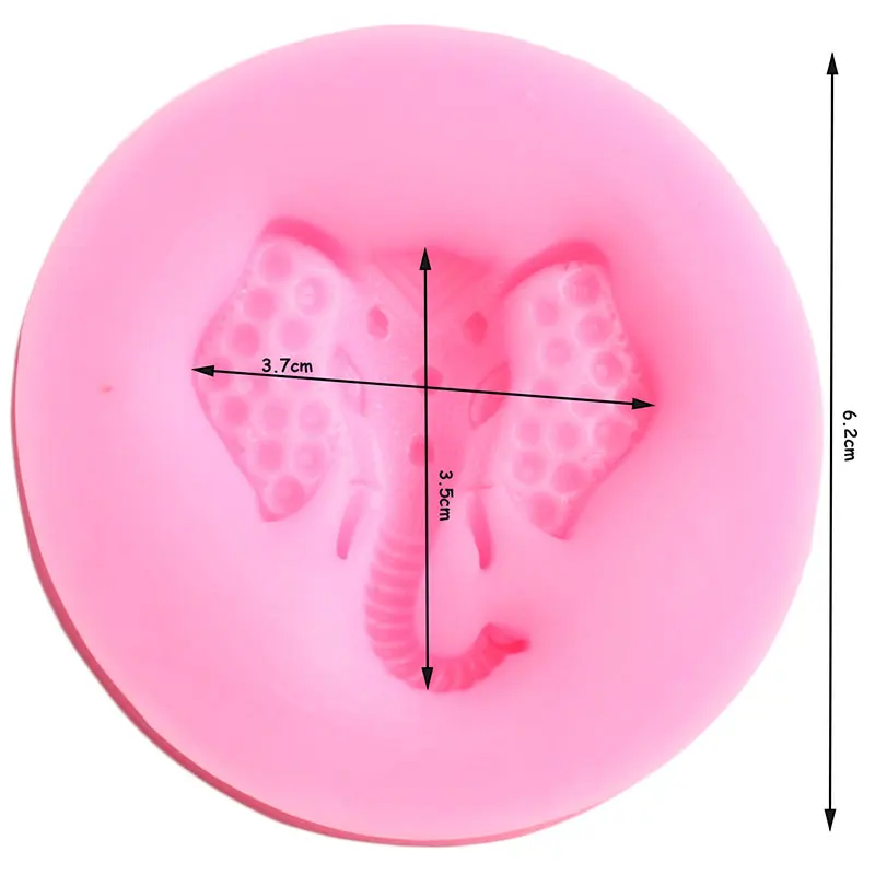 3D голова слона силиконовая форма Полимерная глина ювелирные изделия формы DIY вечерние инструменты для украшения тортов из мастики конфеты форма для шоколадной мастики