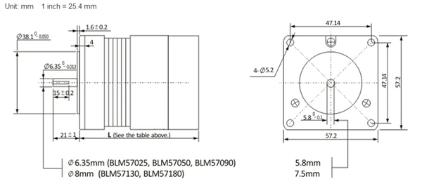 Leadshine 130 Вт 36 В постоянного тока бесщеточный мотор сервопривод BLM57130 0.41N.M 3000 об/мин