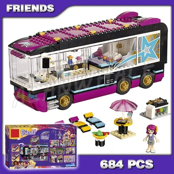 

684pcs Friends Pop Star Tour Bus Party Stephanie 10407 Model Building Blocks Children Sets Kids Toys Bricks Compatible with Lago