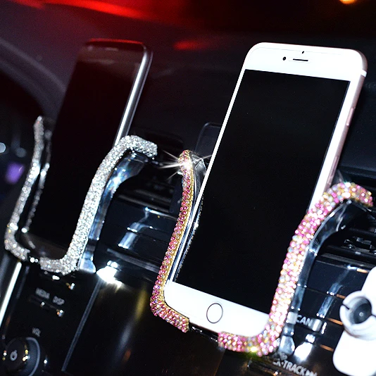 

Gravity Car Holder For Phone in Car Air Vent Clip Mount No Magnetic Mobile Phone Holder Rhinestone Cell Stand For iPhone Samsung