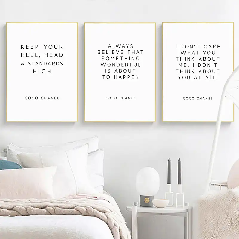 Coco Quotes Posters Print Fashion Inspirational Saying Wall Art Canvas Painting Vogue Motivational Letters Pictures Home Decor With Our Wall Decor You Get The Following Easy Installation Numbered Template Provided Just L Off And Stick On Excellent Sticking
