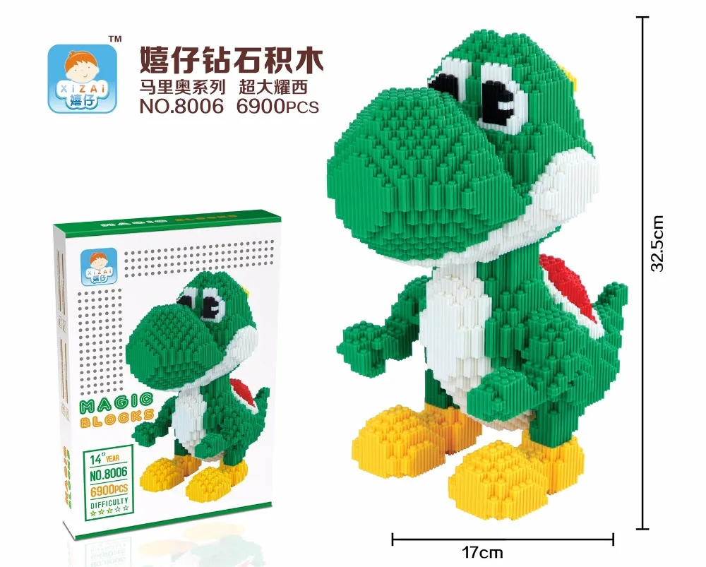Xizai блоки большой Размеры Yoshi строительные аниме Juguetes сборные игрушки 3D аукцион