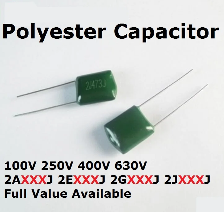 50PCS 630V 2J472J 2J103J 2J223J 2J333J 2J473J Polyester Capacitor 22/33 ...