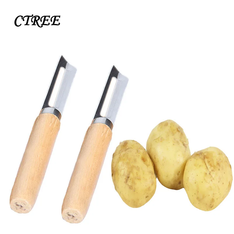 Овощерезка CTREE овощерезка из нержавеющей стали с деревянной ручкой 1