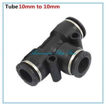

5Pcs 10mm Dia Pneumatic T Shape 3 Way Connector Tube Air Quick Release Fitting PE10