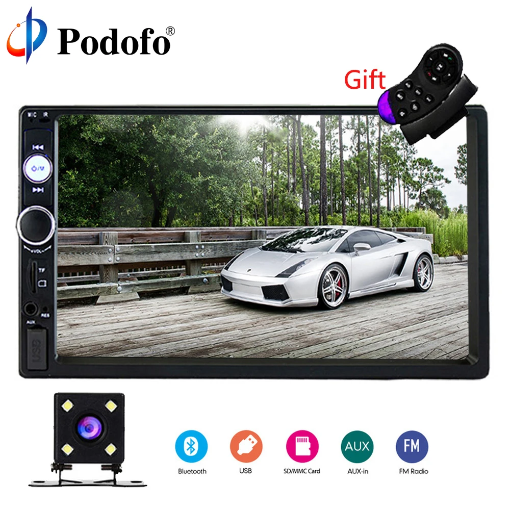 Podofo 2 Din Car Radio 7″ Bluetooth Stereo Multimedia player Autoradio MP3 MP5 Touch Screen Auto Radio Support Rear View Camera