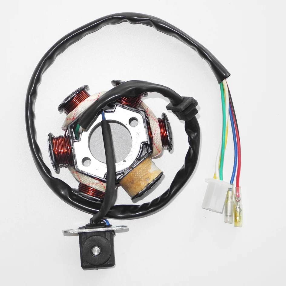6 катушек 5 проводов магнитный статор для двигателя GY6 125cc 150cc(152QMI/157QMJ) запчасти