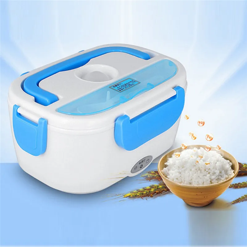 12 V Car Electric Container Heated Lunch Box Set For Adult Food Warmer Home Truck Stove Oven Convenience Blue Red Color