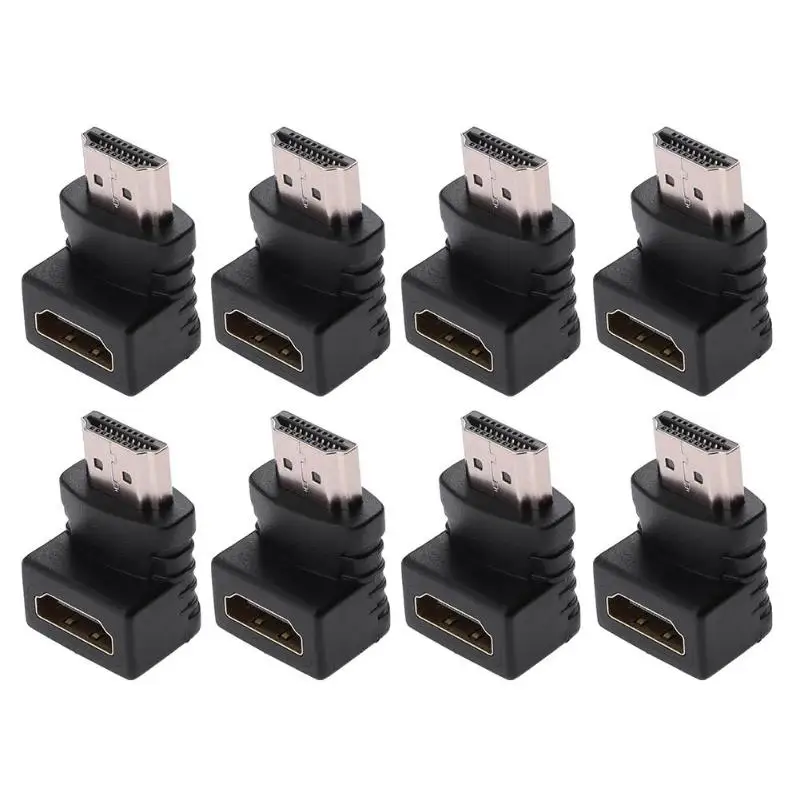 

90 Degree HDMI Male to Female Converter Adapter Plugs HDMI Extender Connector Adaptor Plug Support 3D 4K HD DTS-HD