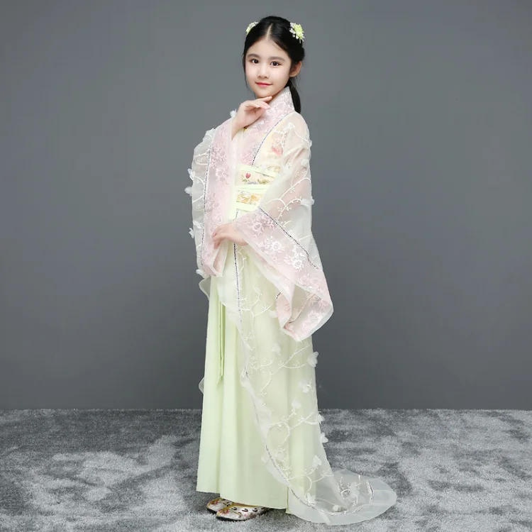 Красное платье в народном стиле для девочек в китайском стиле; костюмы для выступлений; детская сказочная одежда принцессы; Косплей; 092501