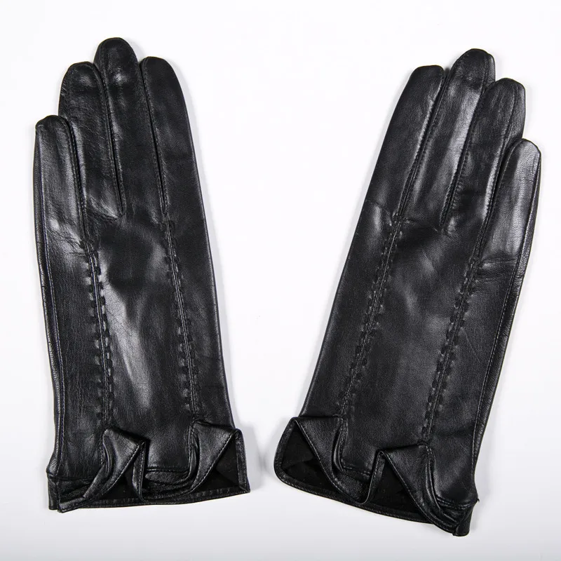 Gours осенне-зимние перчатки из натуральной кожи для женщин, черные перчатки из козьей кожи на палец, Новое поступление, модные теплые варежки GSL032