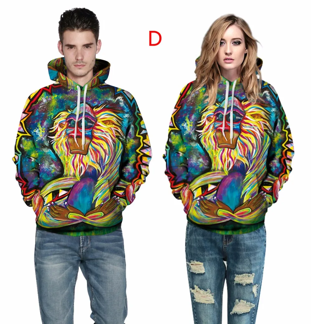 3D monkey hoodies sweatshirts (2)