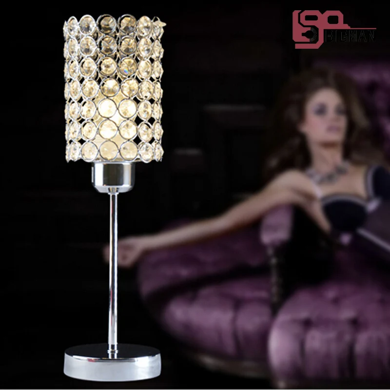 

cheap price !new chrome crystal table lamps lustre table light modern bedside table lamp