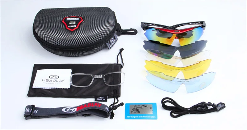OBAOLAY Polarized Cycling Glasses Bike Eyewear Outdoor Sport Riding Bicycle Goggle Fishing Sunglasses 5 Lens Gafas de ciclismo