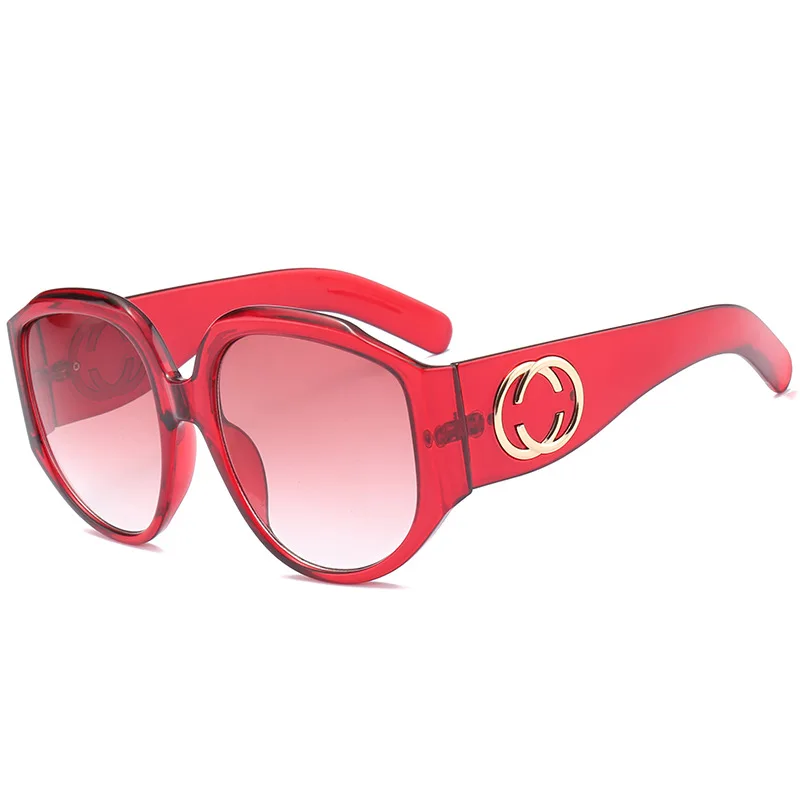 Негабаритные Квадратные Солнцезащитные очки женские трендовые Модные Винтажные Солнцезащитные очки с градиентом красного и синего цвета, женские очки UV400 - Цвет линз: 6