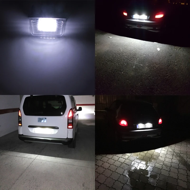 Светодиодный номерной знак для Citroen C3 C5 Berlingo 2 шт. 12 В Peugeot 206 207 306 307 308 406 407 5008 C5|license