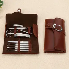 11 шт. набор инструментов для ухода за ногтями из нержавеющей стали педикюрные ножницы кусачки пилка для ногтей Набор для сережек маникюрный набор с полиуретановой сумкой TY99