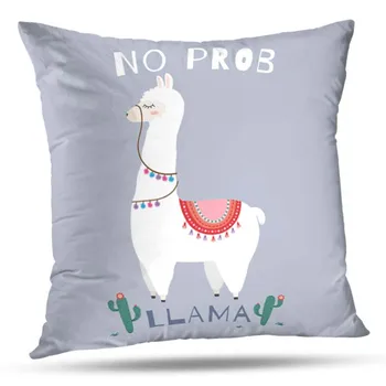 

Throw Pillow Covers Cute Llama with Motivational Quote Adorable Animal Baby Double-Sided Pattern for Sofa Cushion Cover Couch De
