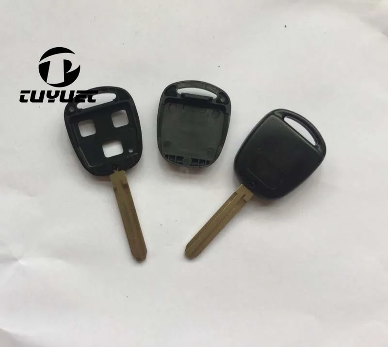 토요타 캠리 자동차 키 블랭크용 3버튼 리모트 키 쉘 TOY43 블레이드 포함 10개
