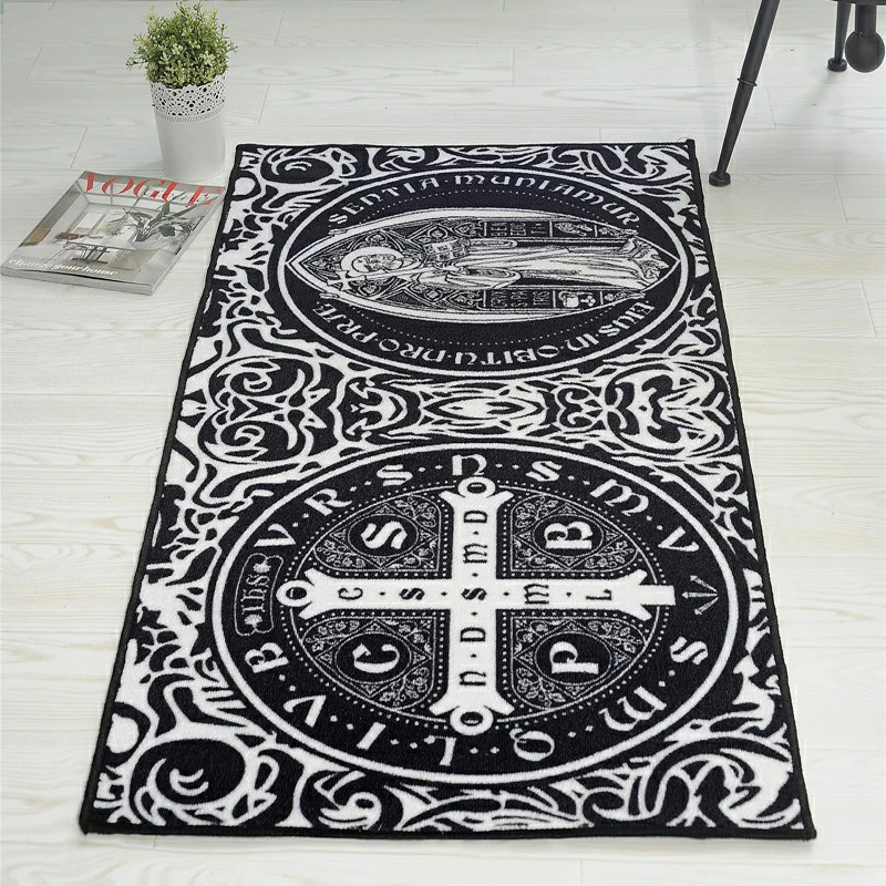 Восточные винтажные коврики черные/белые роскошные узоры прямоугольный ковер нескользящий моющийся прочный ковер для гостиной