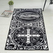 Восточные винтажные коврики черные/белые роскошные узоры прямоугольный ковер нескользящий моющийся прочный ковер для гостиной