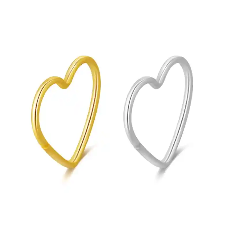 

2019 New 925 Sterling Silver gold heart Hoop korean clip on Earrings For Women Men no hole party Jewelry Ear Bone punk Buckle