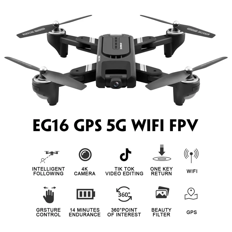  Eachine EG16 WINGGOD GPS 5G WiFi FPV mit 4 K HD Kamera Faltbare Optischen Fluss Positionierung Dual
