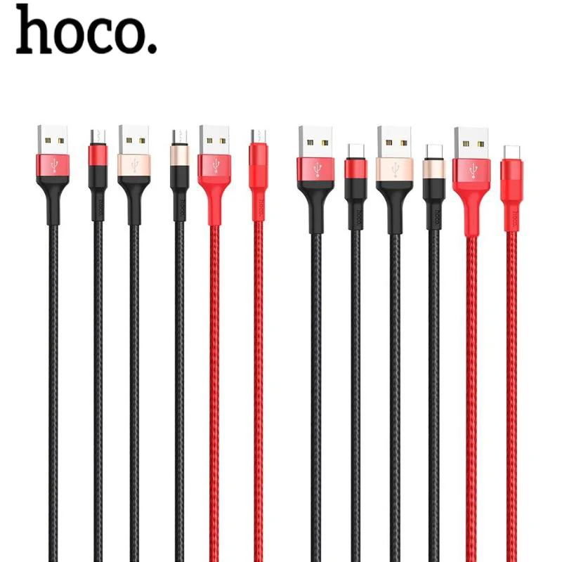 

HOCO X26 1m/3.28ft Nylon Braided USB Charging Data Sync Charger Cable for Android Phones Micro USB Type-C Mobile Phone USB Cable