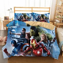 Комплект постельного белья с 3D принтом Мстители пододеяльники Marvel Железный человек Тор Капитан Америка постельное белье(без простыни