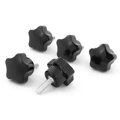 

5 Pcs Machine Tool M6 x 20 Male Thread 32mm Dia Bakelite Knobs Handle Black
