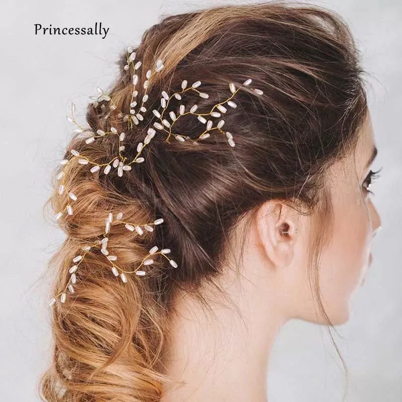 Красивый свадебный головной убор жемчужный цветочный свадебный сверкающий кристалл жемчуг свадебные волосы расчесывают шпилькой свадебные аксессуары для волос