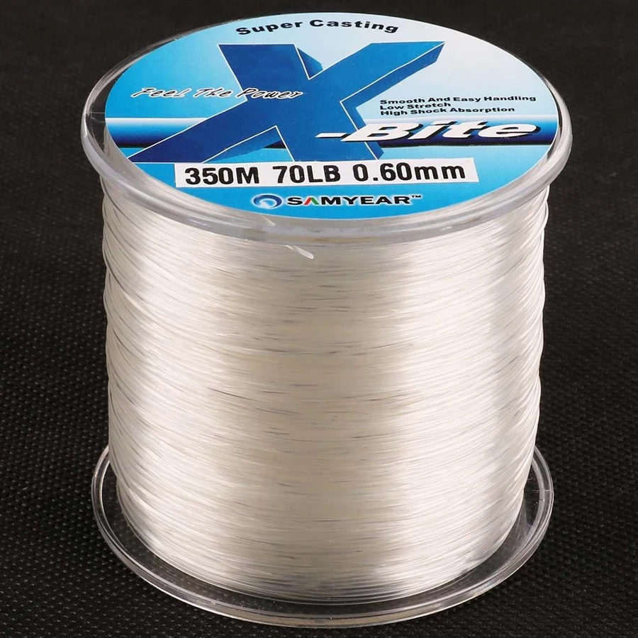 Linha de Pesca de Náilon Linha de Peixes Material do Japão Lote 70lb 0.6mm Corda Clara Branco Jip Carpa Fio Linha Monofilamento 3 Pçs - 350m 3 Cheap Linhas de pesca