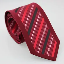 YIBEI Coachella бордовая галстук для шеи Красный Белый Черный диагональные полосы cravat gravatas masculinas seda подарки для мужчин 8,5 см