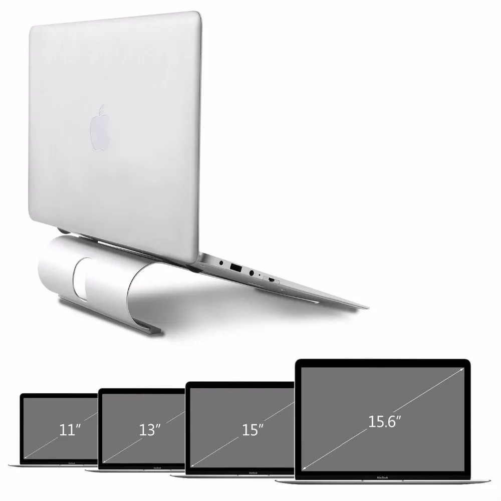 Алюминиевая вентилируемая охлаждающая подставка для ноутбука портативная приподнятая Подставка Для Ноутбука С нескользящими накладками для Macbook 10-15,6 дюймов