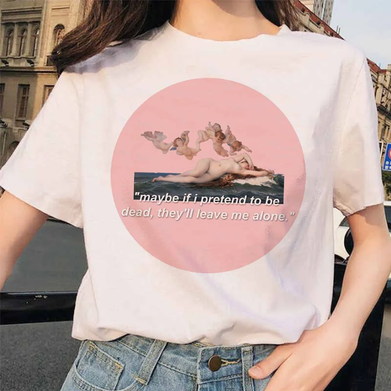 Angel Fashion Tees футболка Ullzang женская футболка с принтом Harajuku 90s Kawaii Одежда Футболка Топ летний Vogue grunge women ulzzang