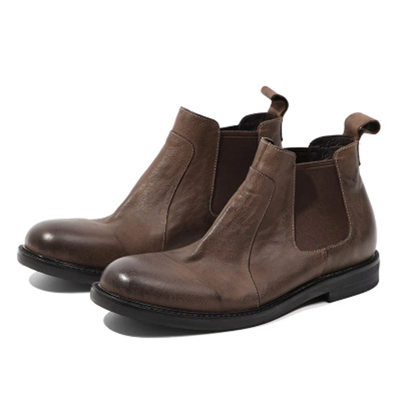 Chelsea Plano Alto Zapatos Invierno Lujo top Negro Hombres Cuero Otoño Tobillo Botas Seak De marrón Owen Zapatillas Genuino Negro EqgZwnXn