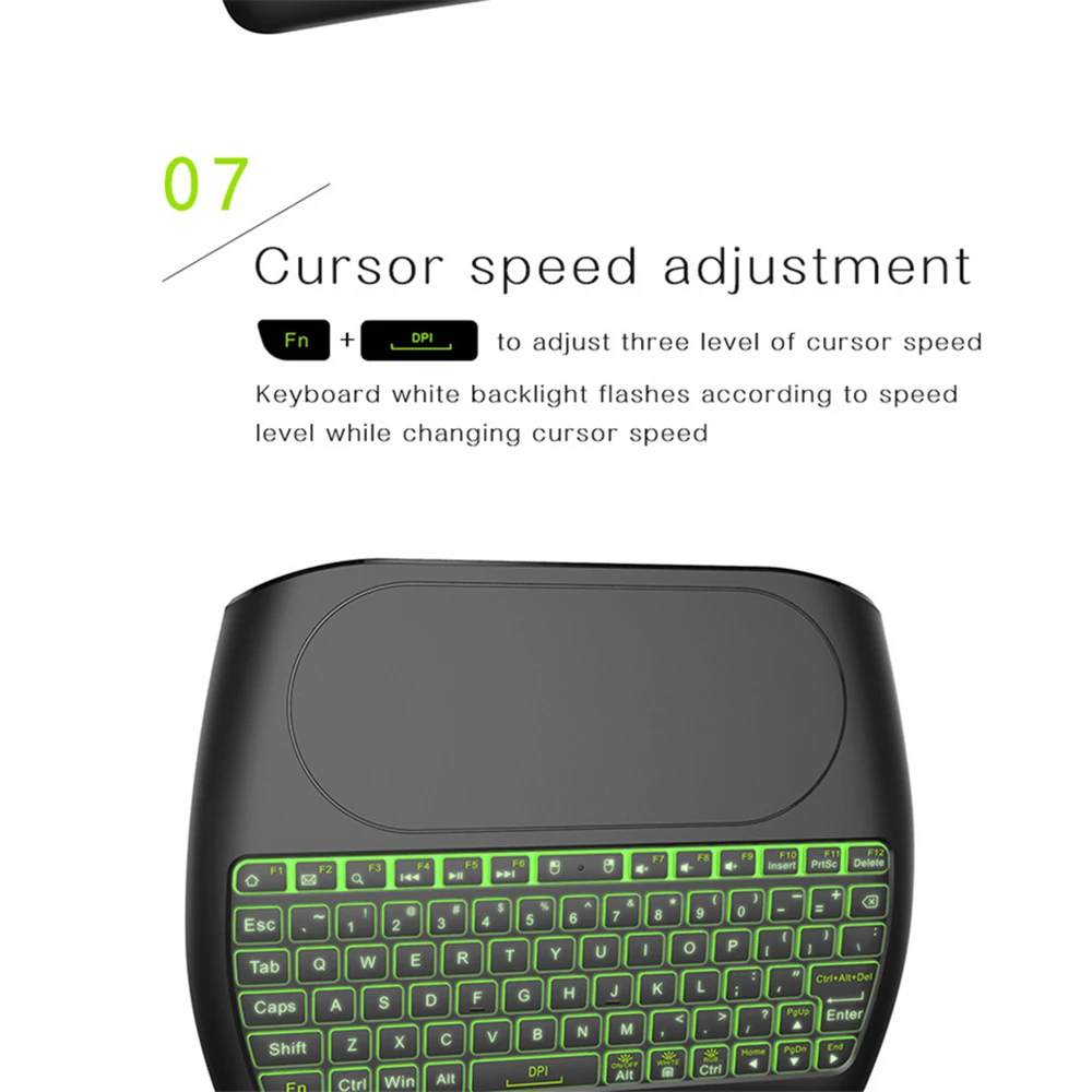 Подсветка D8 Pro Plus i8 2,4 ГГц Беспроводная мини-клавиатура подсветка мини-клавиатура Air mouse Сенсорная панель контроллер для Android tv BOX