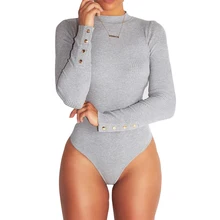 Women Gray Turtleneck bodysuit Black Jumpsuit Rompers 2018 Winter Sexy Long sleeve jumpsuits playsuits Female Bodycon Overalls