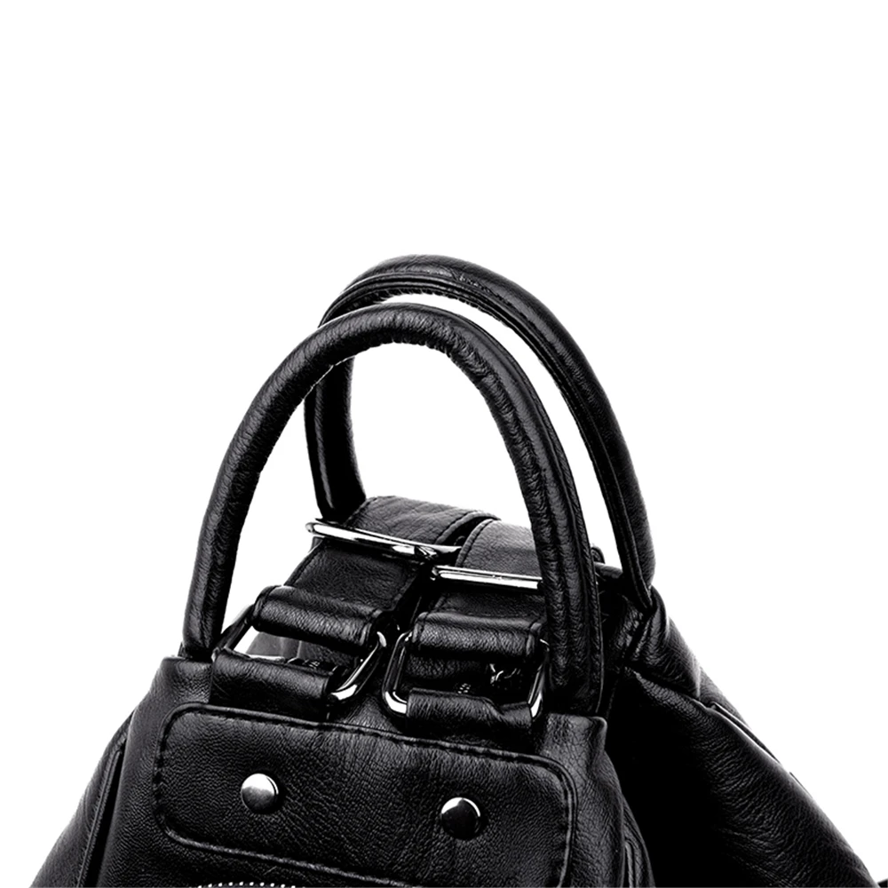 3-en-1 Mochila multifunción las mujeres Mochila bolso de cuero de la Escuela para niñas Mochila de moda 2019 nueva viaje de vuelta paquete Sac principal