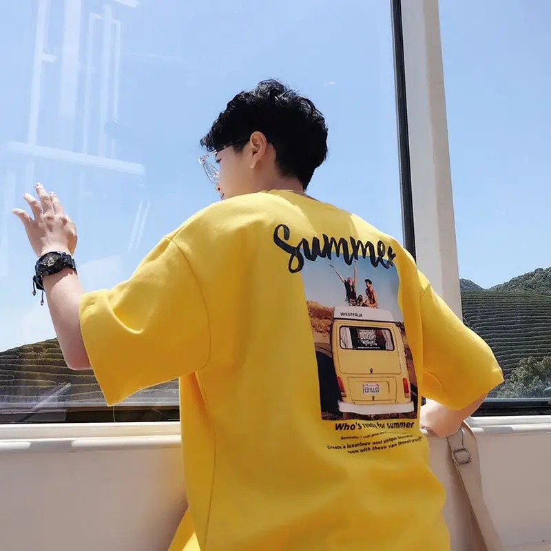 

Fashion Harajuku Summer t shirt trend Hong Kong style Hommes casual Funny T-shirt streetwear Chemise tee shirt homme T-shirt