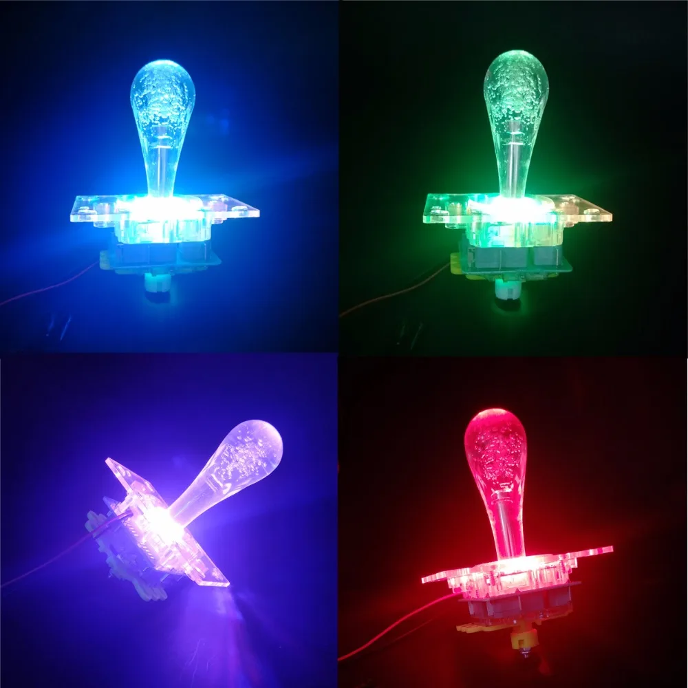 Светящийся джойстик 4/8 Way LED Красочный мигающий аркадный для части аркадных