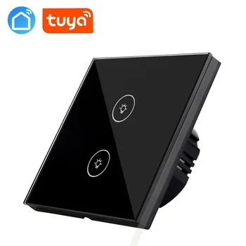 

EU WiFi Switch For Light Alexa Google Home TUYA Smart Life APP Control Two Gangs Light Switch