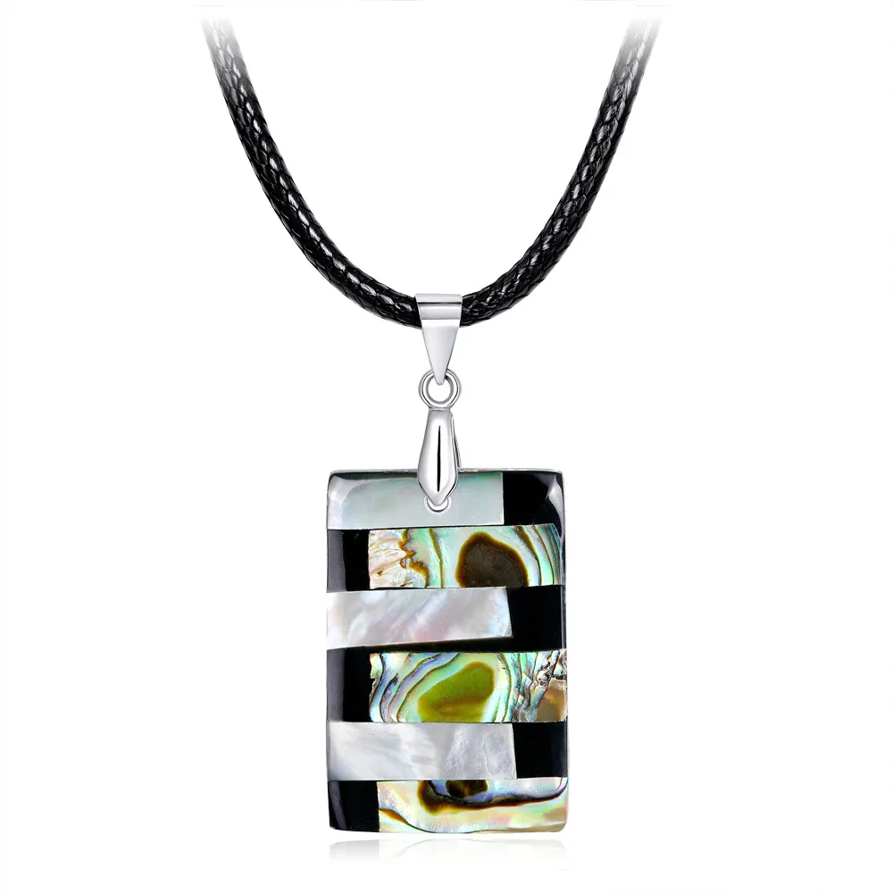 

HC Fashion Nature Shell Pendant Necklace Women Bohemian Party Jewelry Trendy Geometric Joint Abalone Shell Choker Necklace F