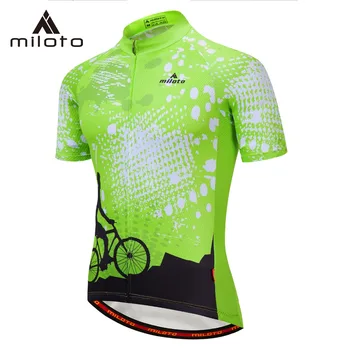 

MILOTO Pro Cycling Jersey Green Summer Cycling Clothing Shirt MTB Road Mountain bicycle Team Riding Breathing Ropa Ciclismo