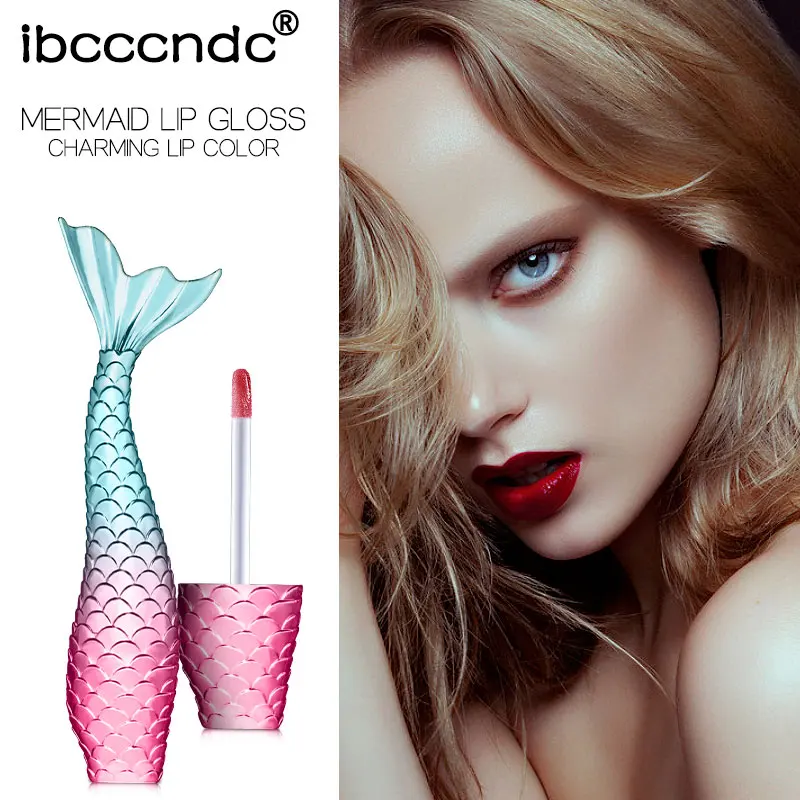 

New 20 Colors Mermaid Lip Gloss Waterproof Matte Liquid Lipstick Metal Lip Gloss Cosmetics Makeup Sexy Nude Purple Red Lips