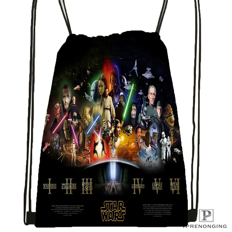Custom Star War Marvel Drawstring Backpack Bag Cute Daypack Kids Satchel Black Back 31x40cm 180531 02