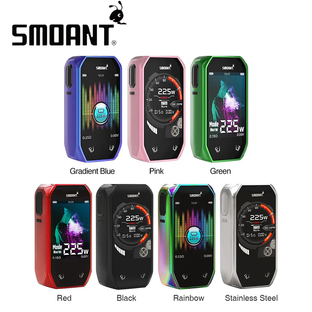 Smoant Набу 225 Вт TC коробка мод классические варианты UI и музыкальный режим без 18650 Батарейный блок мод против Smoant Cylon/Charon Mini E-cigs